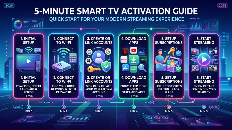 infographic 5 minuten activatie proces IPTV abonnement