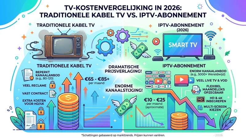 Infographic Beste IPTV abonnement vs Traditionele TV