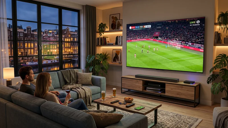 Modern huiskamer met het Beste IPTV abonnement in 4K