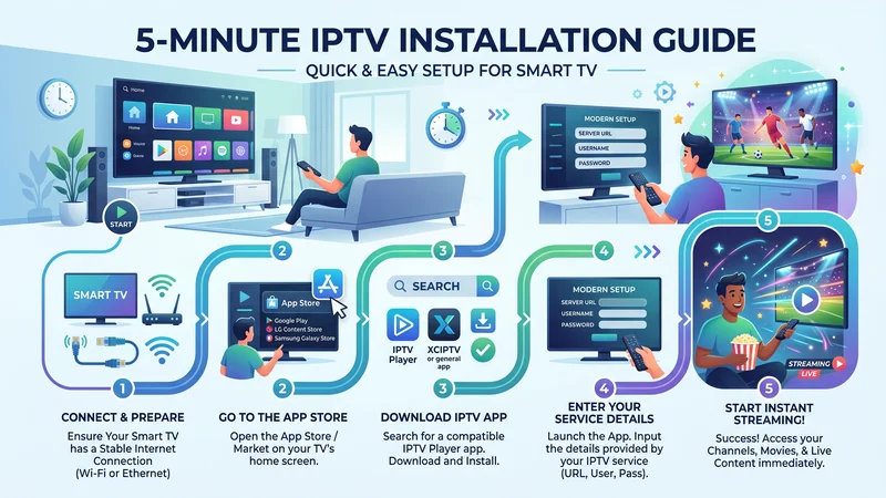 Infographic installatie Beste IPTV abonnement